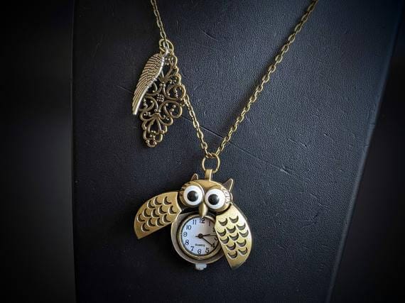OWL STEAMPUNK WATCH Necklace / Pendant – Pocket Watch, Hand Crafted – J ...