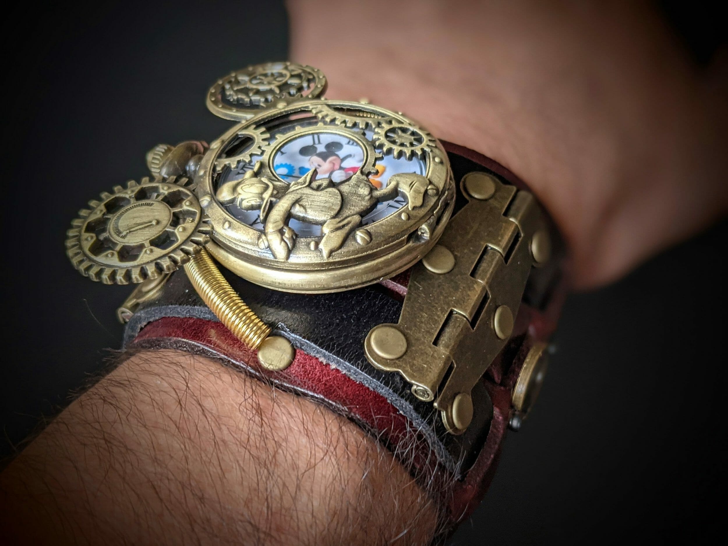 Steampunk Watch, Men's Watch, Leather Watch Cuff, Leather Wrist Watch ,  Bracelet Watch, Mens Gift, Anniversary Gift, Black, Engraved Watch - Etsy  Denmark